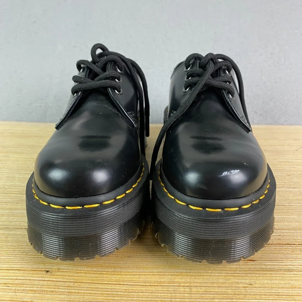 Dr Martens Oxford Shoes Womens US 6 1461 Quad Black Smooth Leather Platform